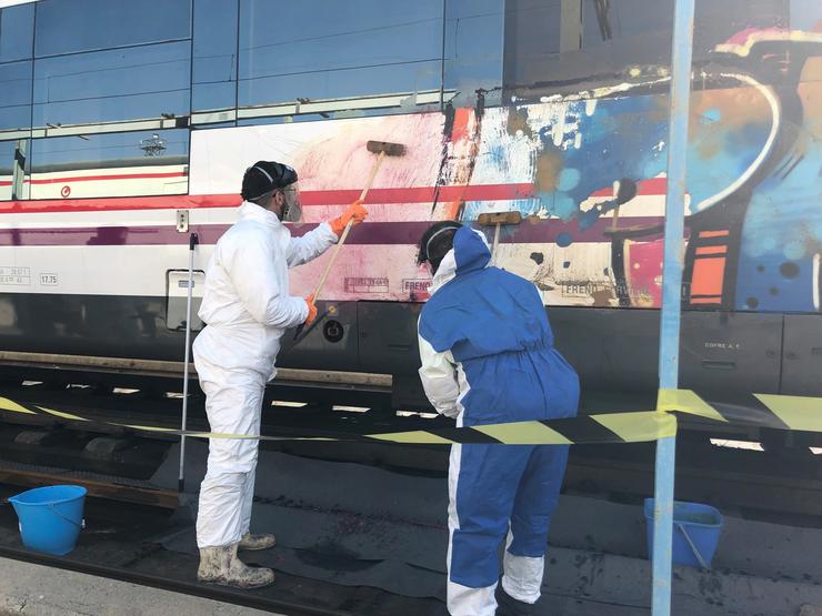 Vandalismo grafiteiro nos trens / Europa Press