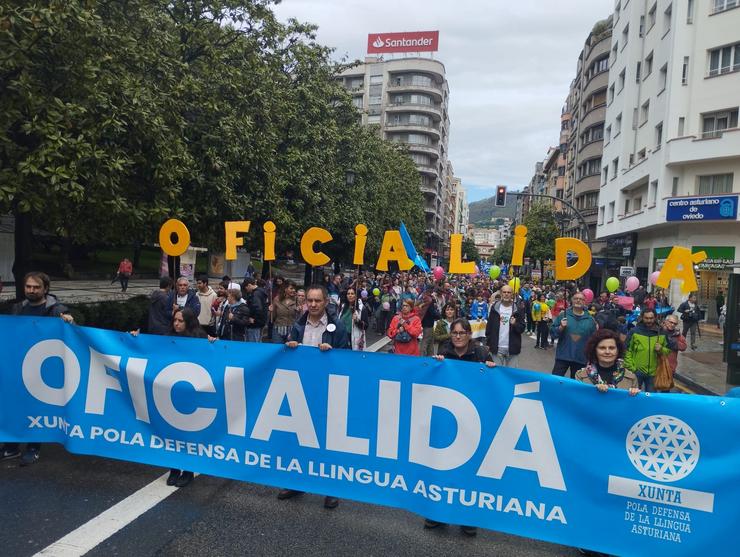 Arquivo - Manifestación en defensa da oficalidad do asturiano.. EUROPA PRESS - Arquivo / Europa Press