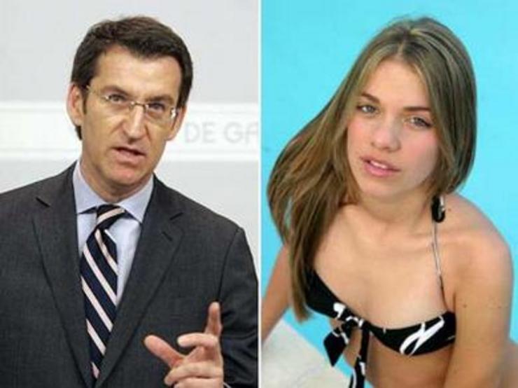 Fotomontaxe de Público con Feijóo e María Mera