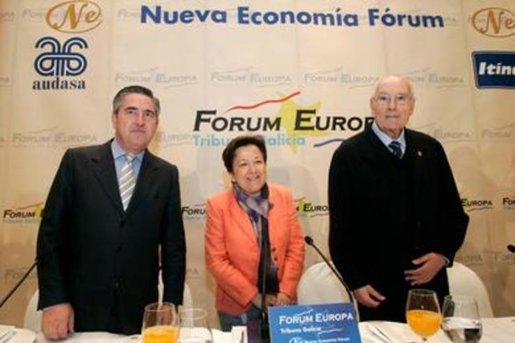Pilar Farjas, conselleira de Sanidade, co seu mentor político, Romay Beccaría, ex-ministro de Sanidade e ex tesoureiro do PP