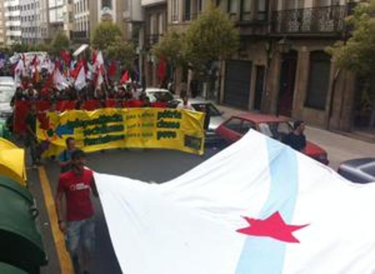 Unha das manifestación de NóS-UP no Día da Patria