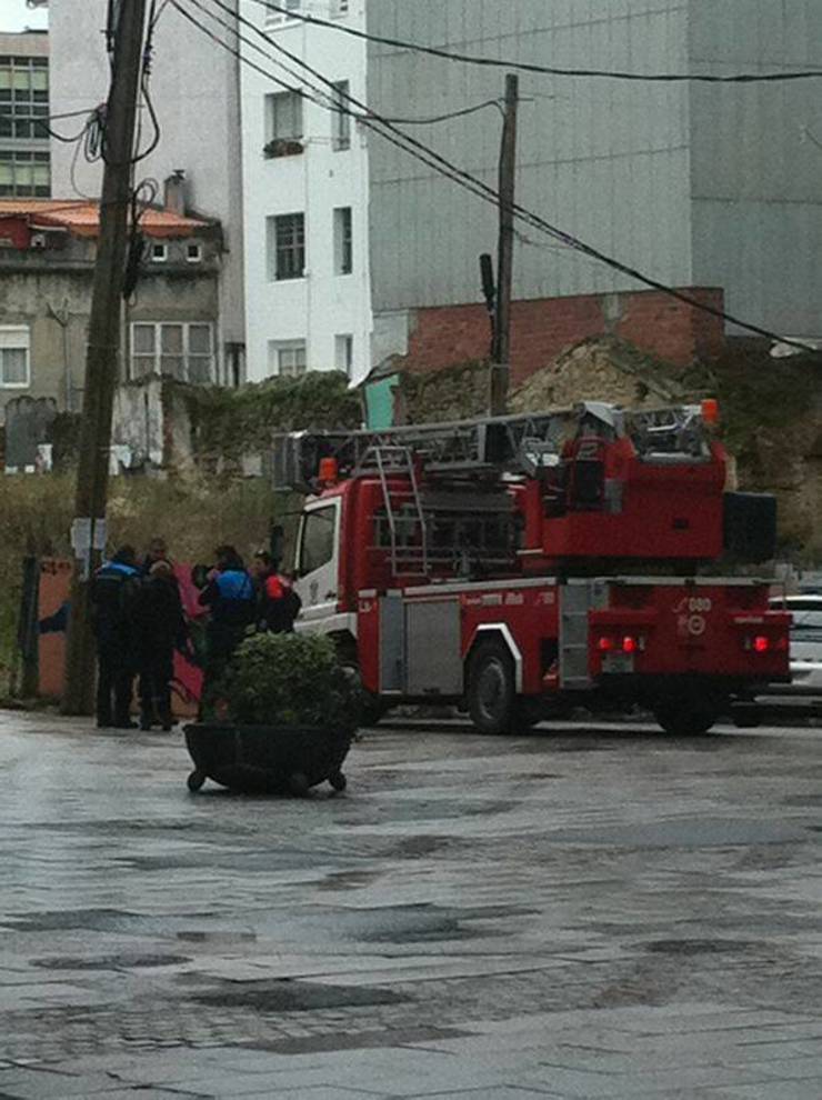 Un camión de bombeiros na Coruña