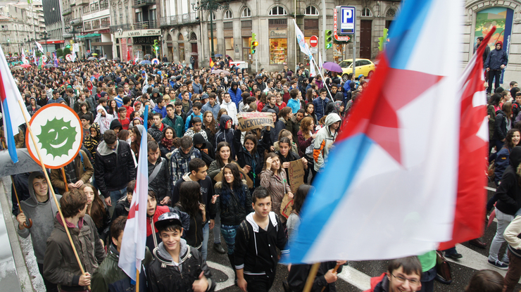Manifestación en Vigo no día de folga xeral no ensino contra a LOMCE 