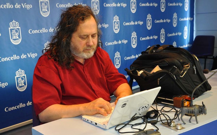Richard Stallman, gurú mundial do software libre, na súa visita a Vigo / Duvi