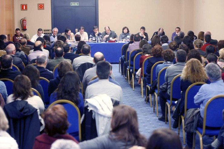 Asemblea de traballadores de La Voz de Galicia 