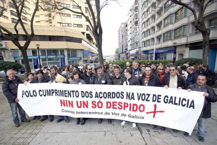 Protesta dos traballadores de La Voz