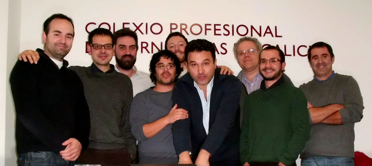 Profesionais dos medios que forman parte da Asociación de Medios en Galego.