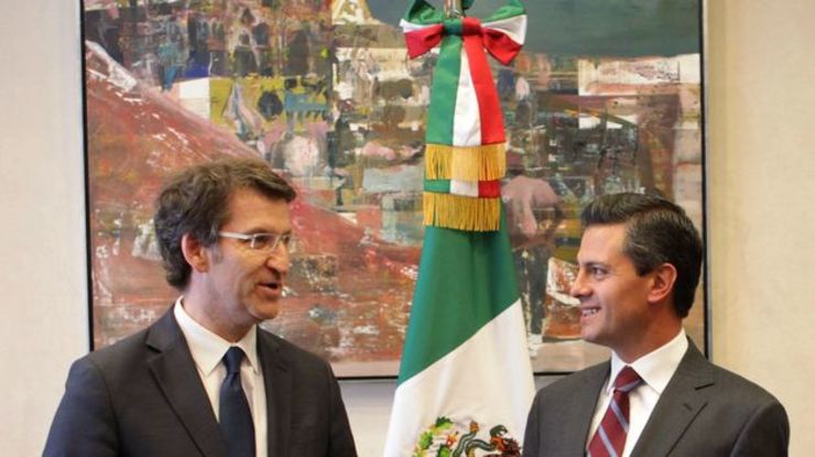 Feijóo e Peña Nieto na breve conversa que mantiveron en México/ Xunta