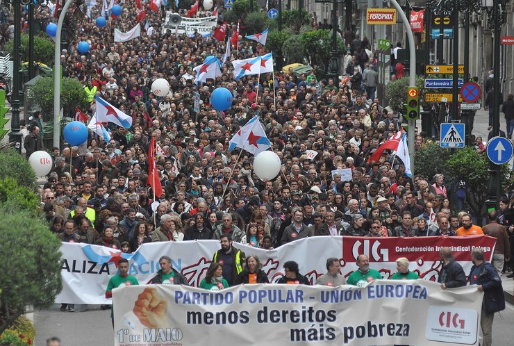 Unha das manifestacións da CIG en Vigo o 1º de maio 