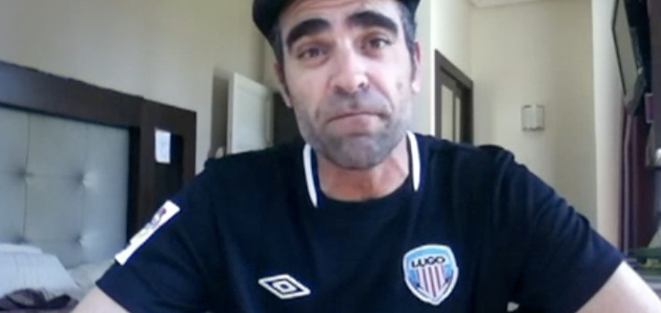 Luís Tosar coa camiseta do Lugo
