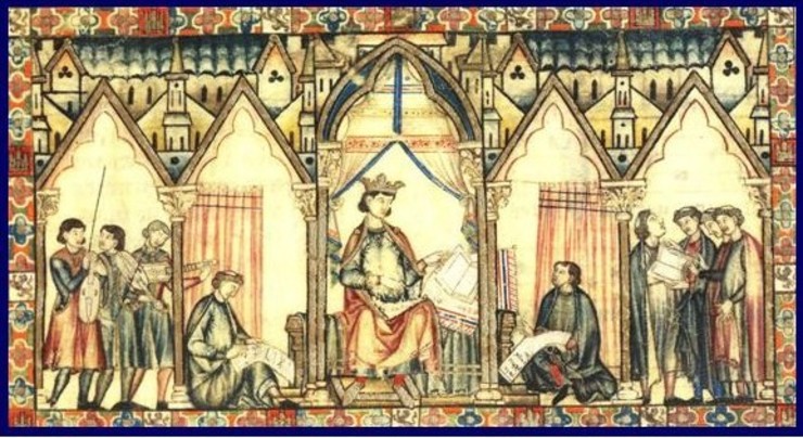 Unha das ilustracións das cantigas medievais
