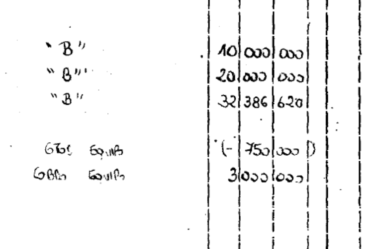 Documento contábel da trama Gürtel no que se anota pagamentos en negro polas eleccións galegas de 1997