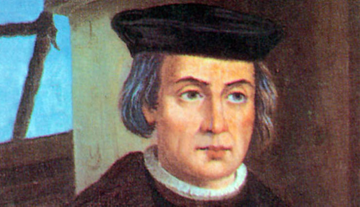 Unha imaxe de Cristóbal Colón.