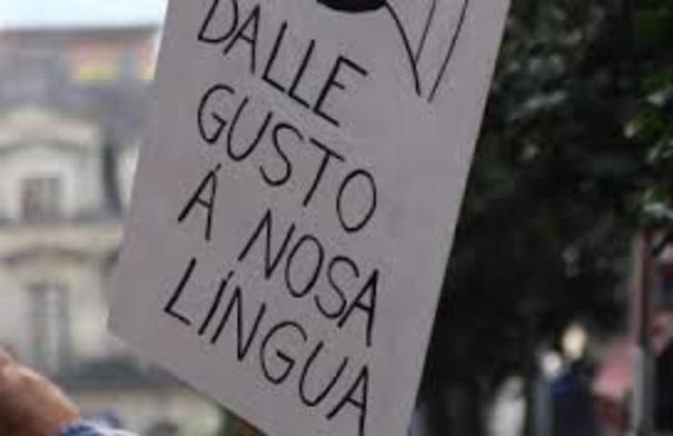Cartaz a favor da lingua galega