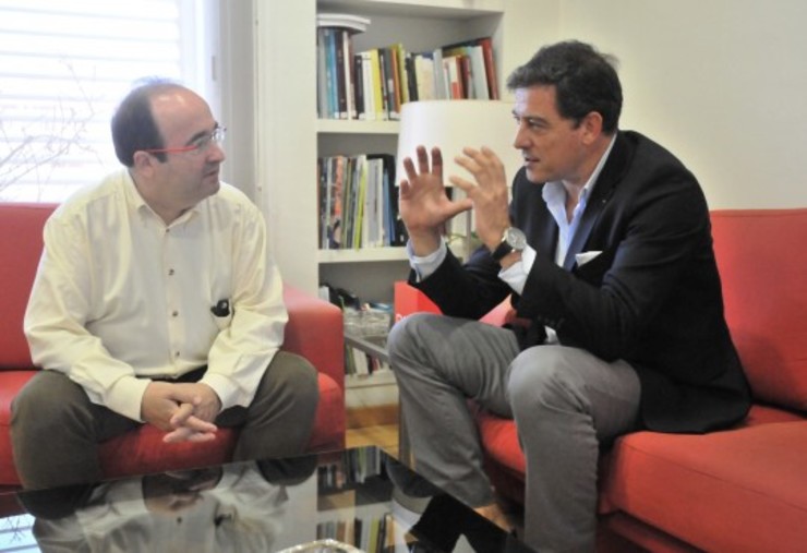 Miquel Iceta con José Ramón Besteiro nun encontro en Barcelona