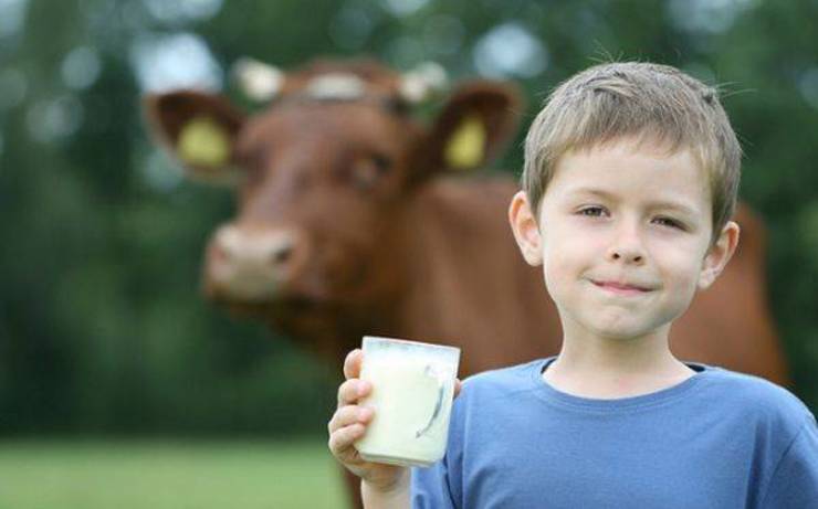 Un neno promociona o leite