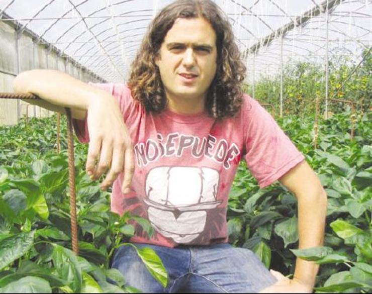 Antón Sánchez na súa explotación