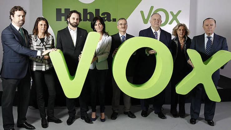 Principais dirixentes de Vox, entre eles, Ortega Lara