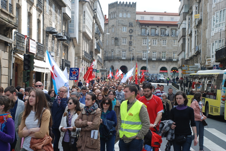 Marchando nun Primeiro de Maio en Santiago