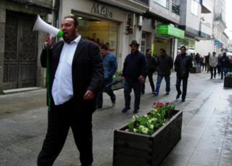 Sinaí Giménez nunha protesta en Ponteareas