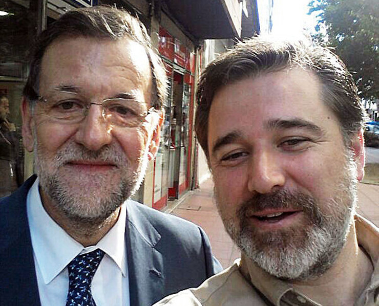 Rajoy con Jacobo Moreira, portavoz do PPdeG en Pontevedra