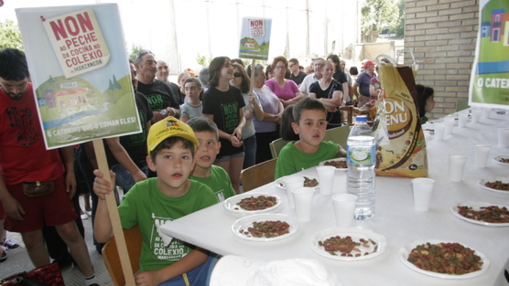 Comedor na escola de Manzaneda.