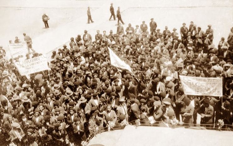 Manifestación de obreiros en xuño de 1931