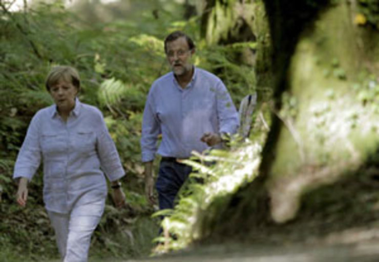 Angela Merkel e Mariano Rajoy, de peregrinaxe en Santiago