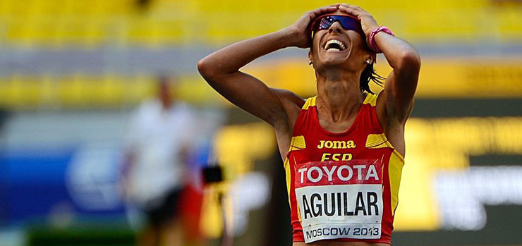 A lucense Alessandra Aguilar, tras quedar 5ª no Mundial de Moscú en 2013. 
