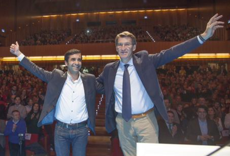 Feijóo e Rey Varela nun mitin do PP