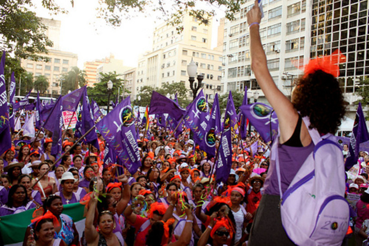 Unha protesta da Marcha Mundial das Mulleres