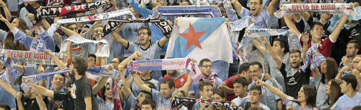 A bancada de Balaídos no derbi galego. 