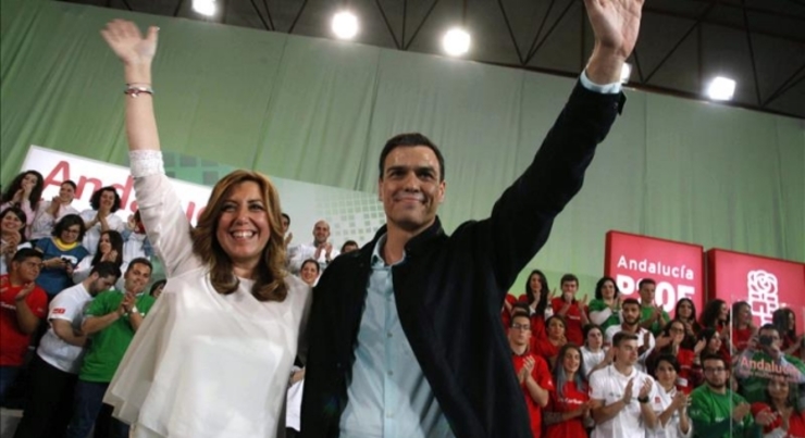 Susana Díaz e Pedro Sánchez nun mítin en Andaluzía / La sexta