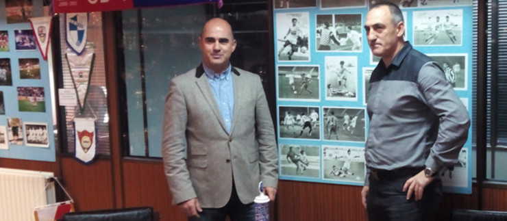 O presidente Antonio Quinteiro, con Javier Bellido, en San Lázaro. 