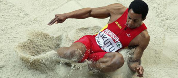 O atleta marinense Jean Marie Okutu. 