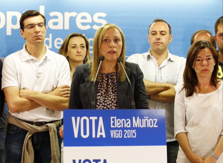 Elena Muñoz do PP de Vigo na noite electoral do 24M