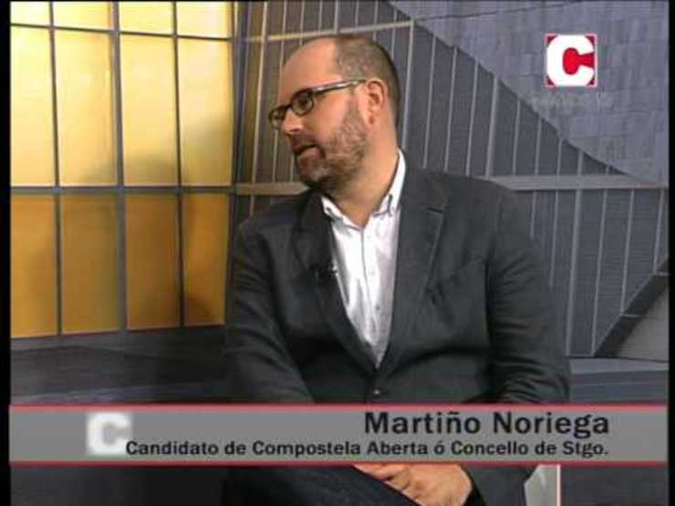 Martiño Noriega nunha entrevista en Correo TV, a TV do grupo El Correo Gallego