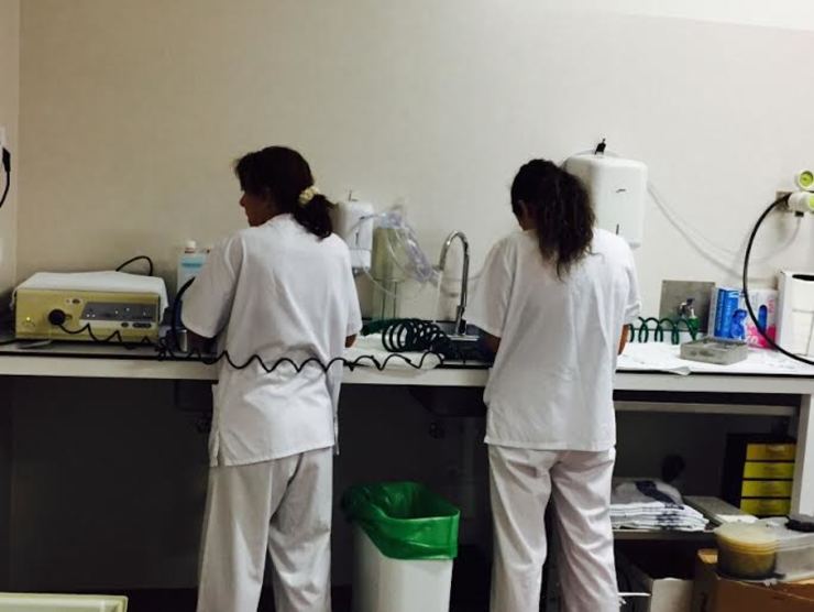 Enfermeiras no novo hospital de Vigo