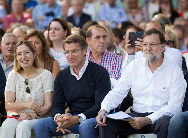 Mato, Feijóo e Rajoy en Soutomaior