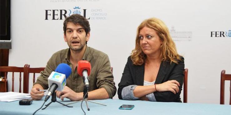 Jorge Suárez, acalde por Ferrol en Común, e Beatriz Sestayo, líder do PSOE local; os dous socios do Goberno local 