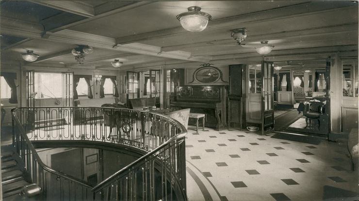 Interior do buque 'Santa Isabel', que naufragou o 2 de xaneiro de 1921 fronte a Sálvora 