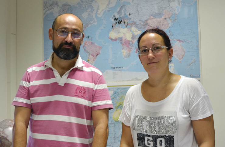 Os investigadores de EPhysLab Luis Gimeno e Raquel Nieto 