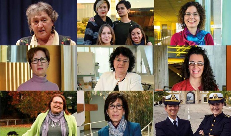 Algunhas das protagonistas do calendario 2017 da Unidade de Igualdade da Universidade de Vigo 