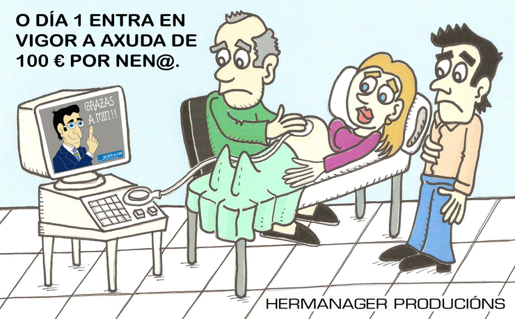 Viñeta de Hermanager sobre a natalidade