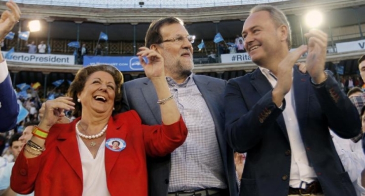 Rita Barberá con Rajoy nun acto electoral / pp.es