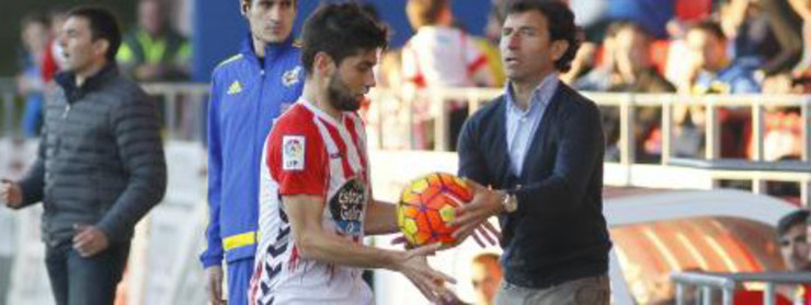 Luis Milla, no derradeiro partido como adestrador do Lugo no Anxo Carro. 