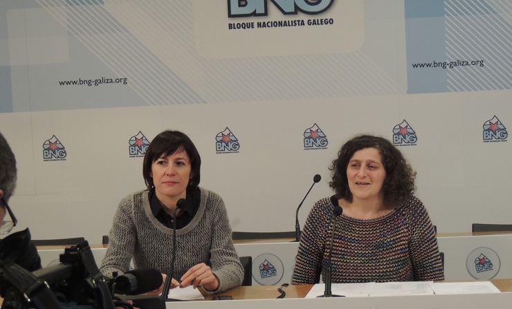 Ana Pontón e Goretti Sanmartín en rolda de prensa na sede do BNG