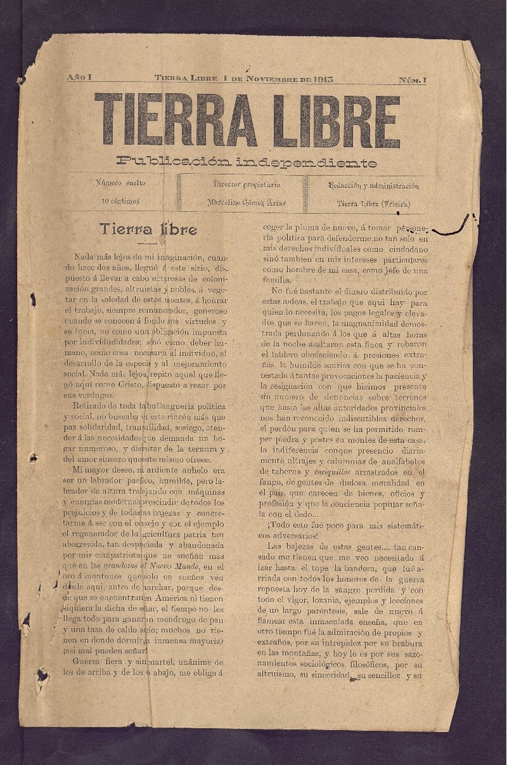 Detalle dun exemplar de Tierra Libre 