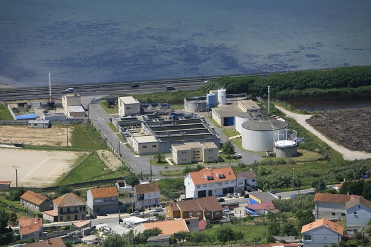 EDAR de Praceres, depuradora de auga no fondo da Ría de Pontevedra 