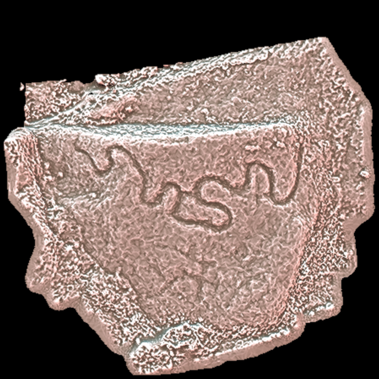 Modelo en 3D do petróglifo pedra da Serpe 